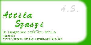 attila szaszi business card